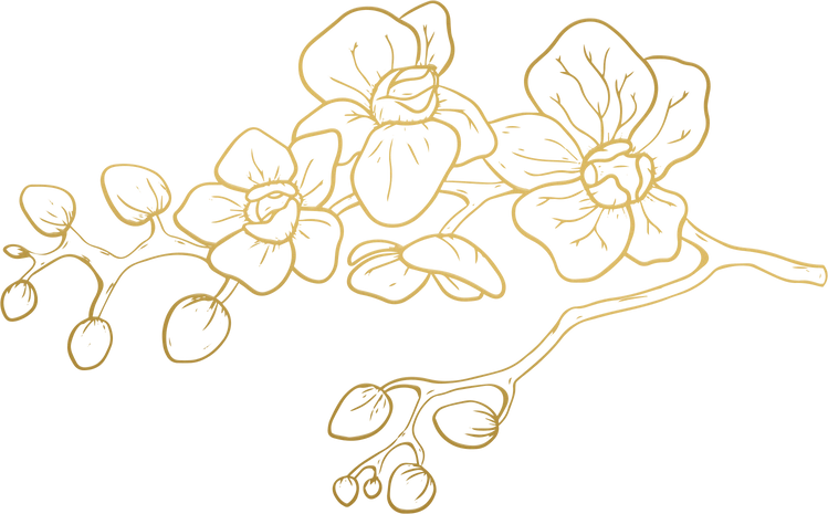 Metallic Monoline Gold Orchids