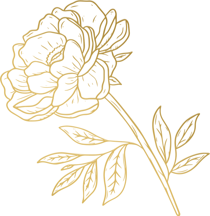Metallic Monoline Gold Peony
